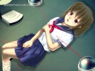 Hentai cutie v školské uniforma masturbovanie pička