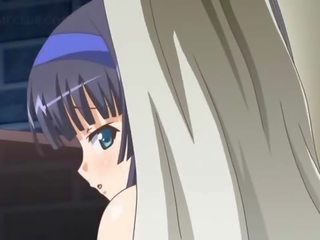 Manis hentai school babeh blowing shaft in close-up