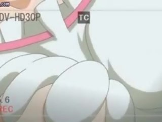 Slem anime blir munn fylt av stor penis