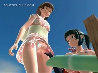 Hentaï l'anime slurps son chatte juices masturbation