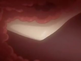 Gal handling anime klipp med usensurert stor pupper, binding,