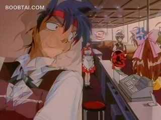 Loira delicado hentai miúda seduzido em um quente anime vídeo