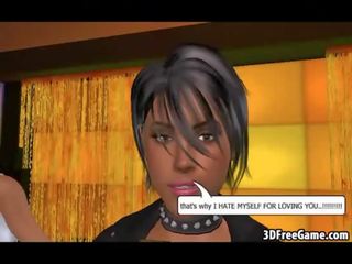 Caliente 3d chicas son interacting en algunos recorded gameplay