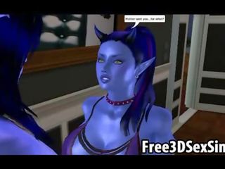 Збуджена 3d мультиплікація avatar aliens справи в непристойна