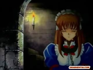 Chained Hentai Maid Self Masturbating In Front Of Her Master