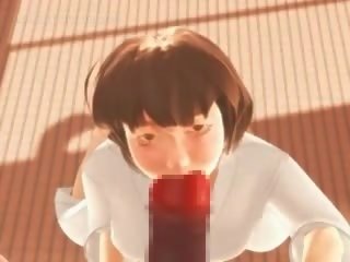 Anime Karate Cutie Gagging On A Massive Dick In 3d