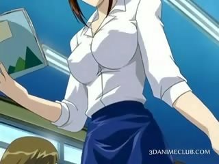 Anime koulu opettaja sisään lyhyt hame näyttelyissä pillua