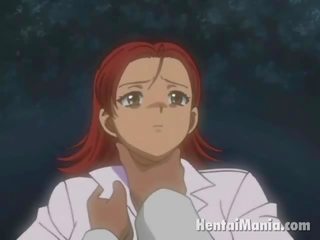 Tüzes vörös hajú anime angyal szerzés miniatűr punci szögezték által neki handsome fiú barát